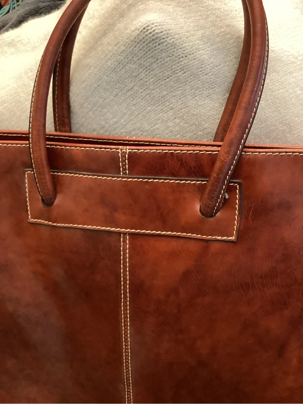 Vera Pelle Brown Italian Leather  Briefcase/Shoulder/Lap Top Bag